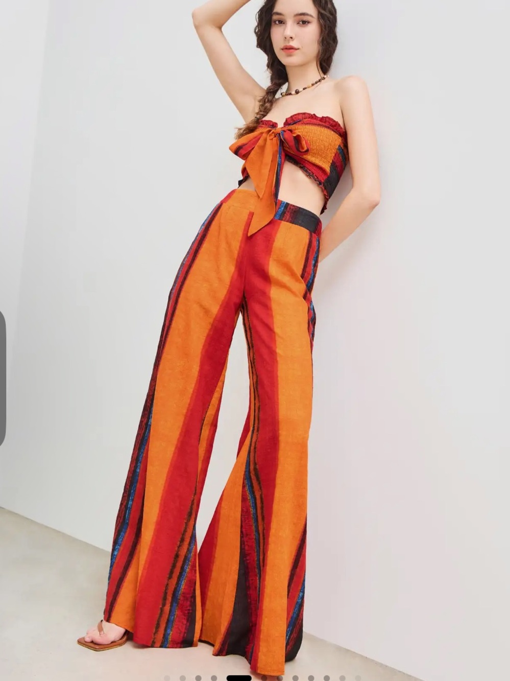 Cider Wide-leg palazzo pants, "Wild West Boho" bell bottom cotton sheer shorts s